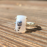 Faceted Merlinite Dendritic Opal - Turkey 925 Ring