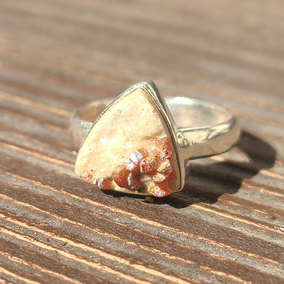 Vanadinite Crystal 925 Ring