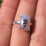 Faceted Merlinite Dendritic Opal - Turkey 925 Ring